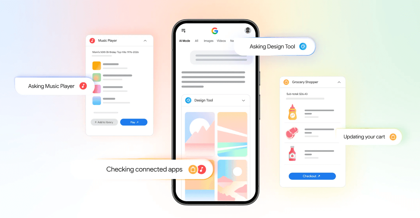 AI Mode Google Search Kini Terhubung ke Instacart, YouTube Music, dan Canva